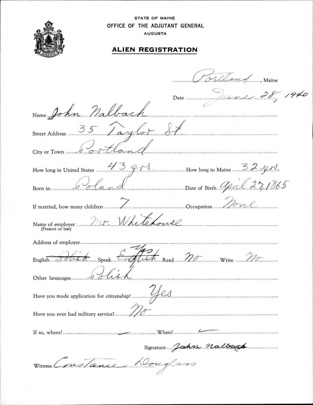 Miniature of Alien Registration- Nalbach, John (Portland, Cumberland County)