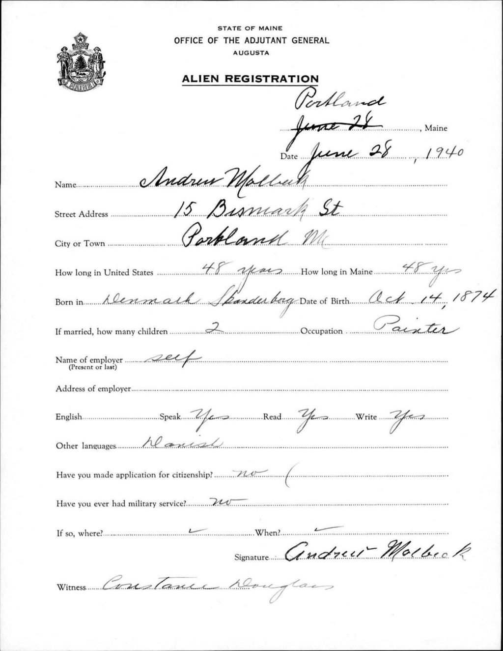 Miniature of Alien Registration- Molbeck, Andrew (Portland, Cumberland County)