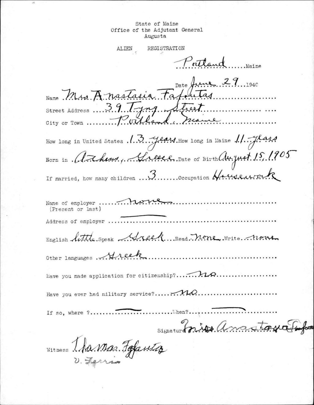Miniature of Alien Registration- Fafoutas, Anastasia (Portland, Cumberland County)