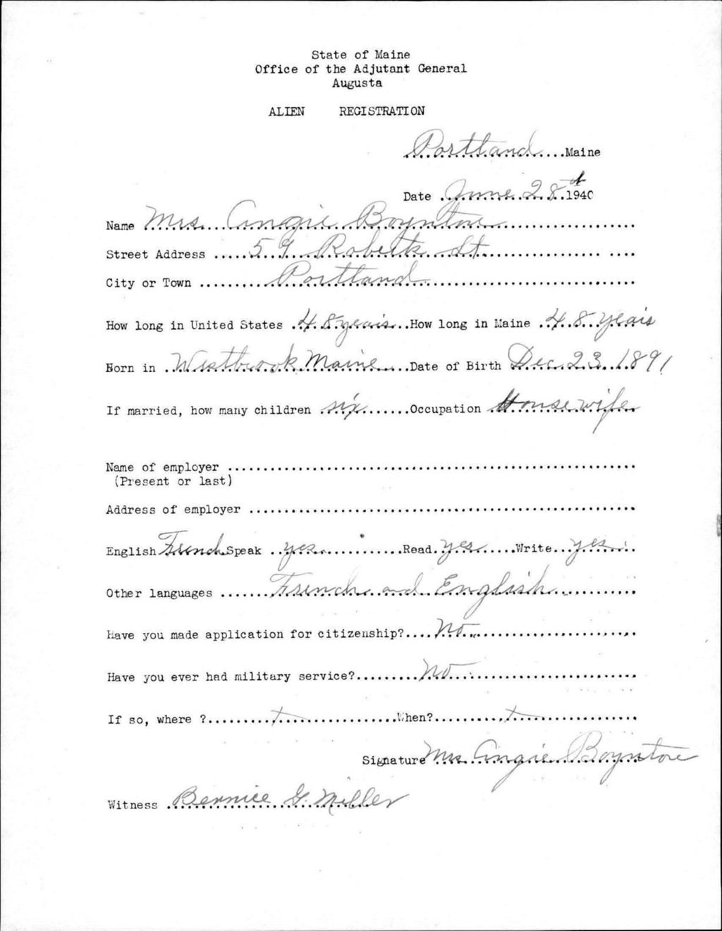 Miniature of Alien Registration- Boynton, Angie (Portland, Cumberland County)