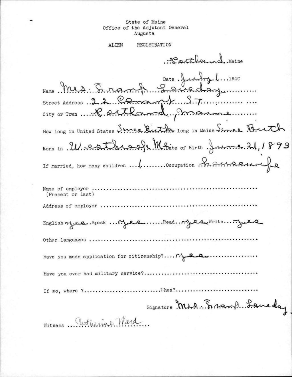 Miniature of Alien Registration- Loveday, Frank (Portland, Cumberland County)