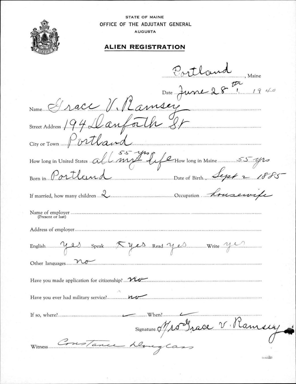 Miniature of Alien Registration- Ramsey, Grace V. (Portland, Cumberland County)