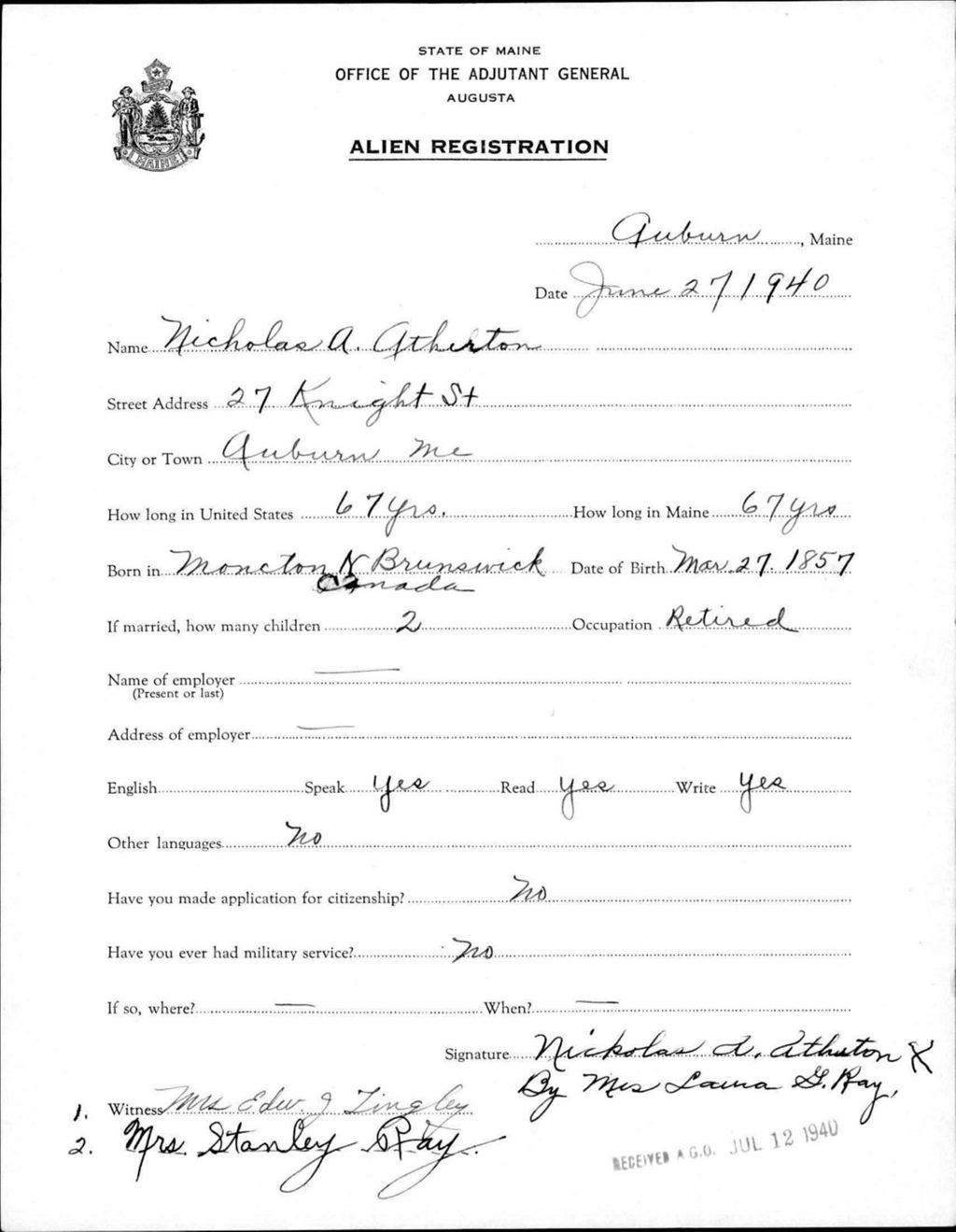 Miniature of Alien Registration- Atherton, Nicholas A. (Auburn, Androscoggin County)