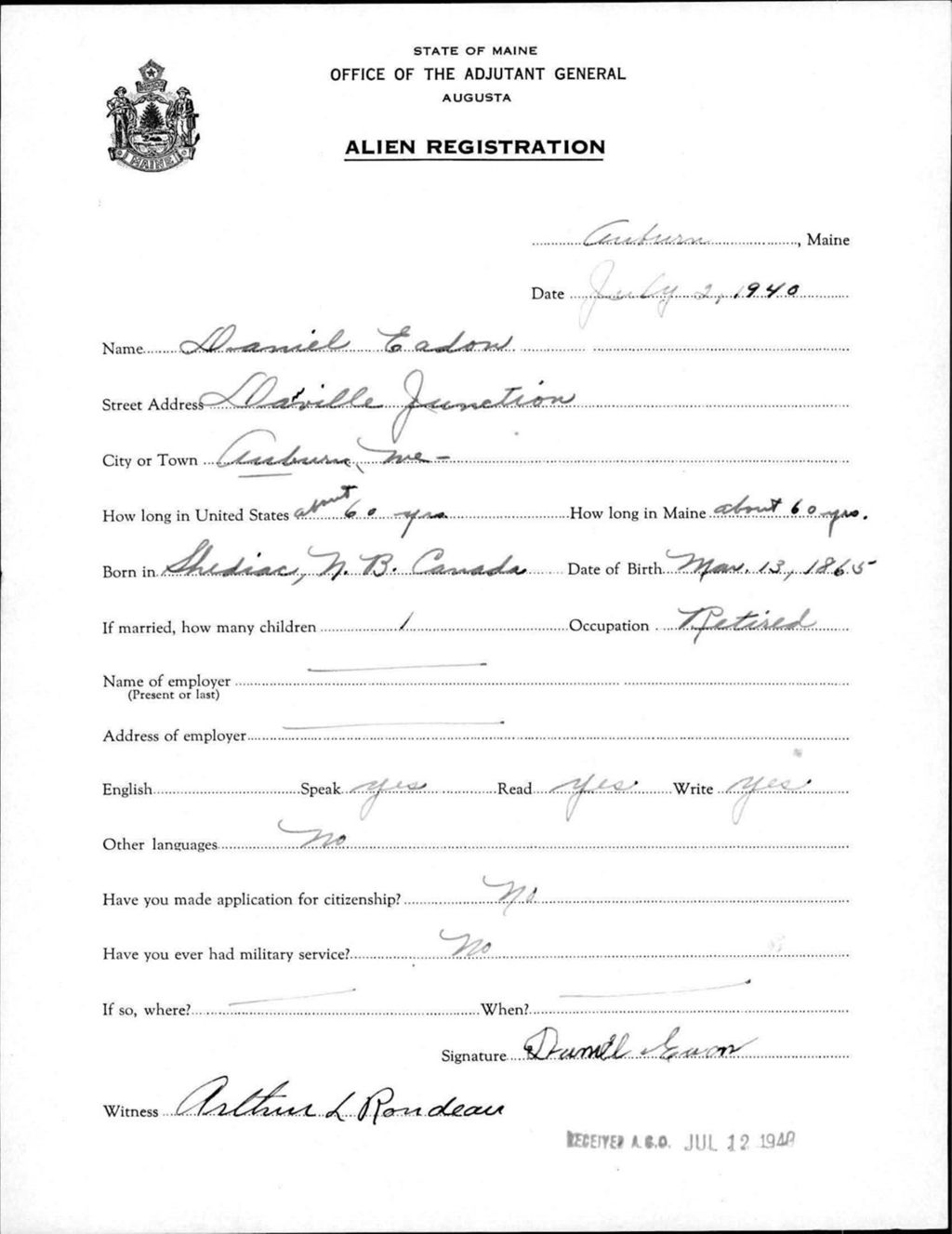 Miniature of Alien Registration- Eadon, Daniel (Auburn, Androscoggin County)