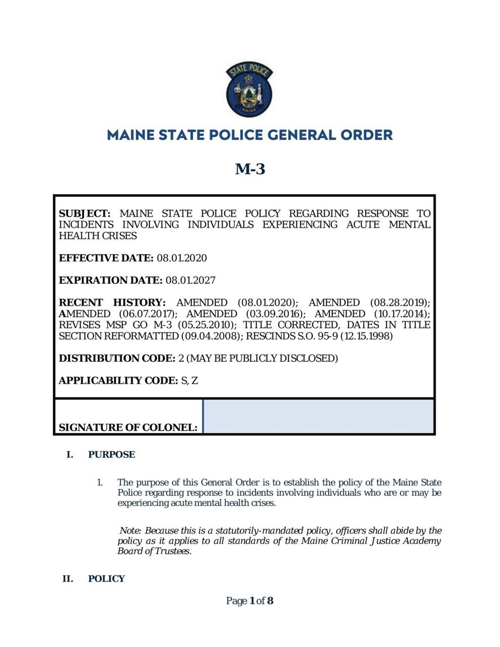Miniature of 201212 MSP GO M-3 FOR FILING WITH MSA (One (1) GO)