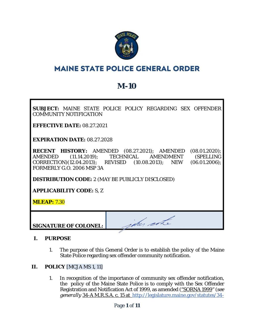 Miniature of 210824 MSP GO M-10 - EFFECTIVE 08.27.2021