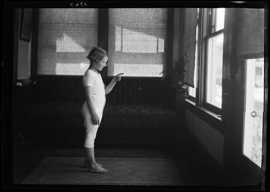 Miniature of Young Girl Modeling Long Underwear