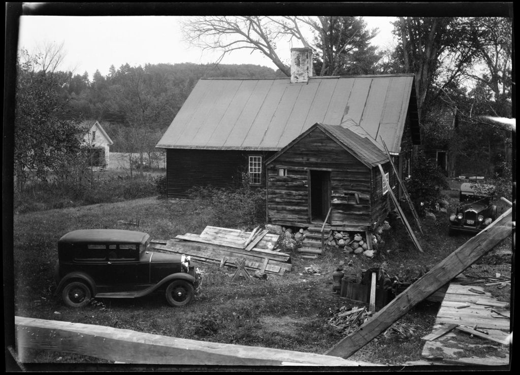 Miniature of Barn With Two Cars In Dooryard.