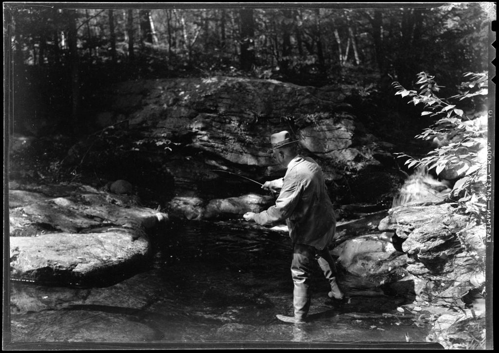 Miniature of Man Fly Fishing A Stream