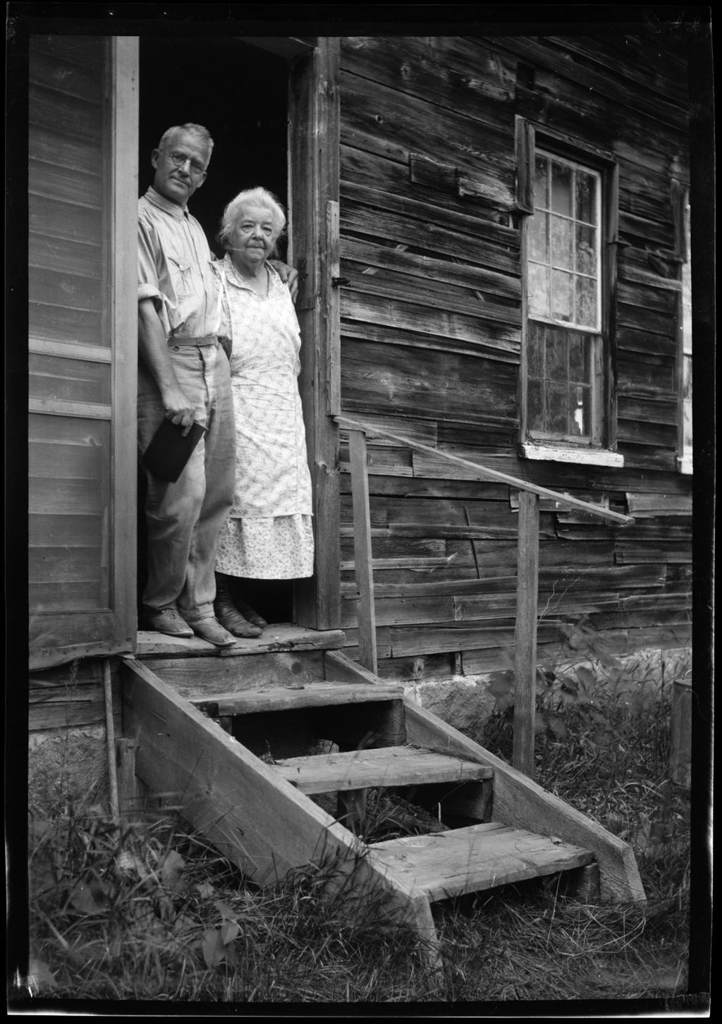 Miniature of George French And His Mother Standing In Doorway Of Homestead