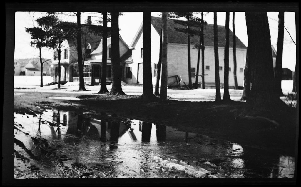 Miniature of House, Barn And Trees Reflected In Spring Thaw Puddle