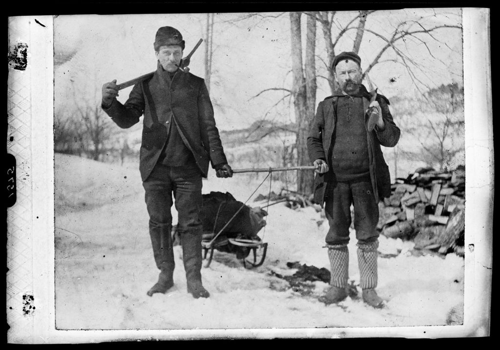 Miniature of Shot Of Two Men Pulling A Loaded Sled "Fred And Wales With Sled"