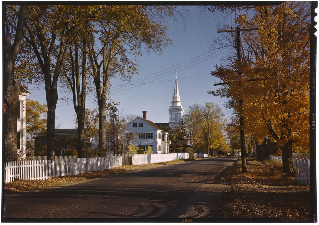 Miniature of Fall Colors And Homes Along A Street In Wakefield, New Hampshire