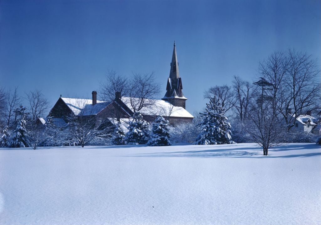 Miniature of Snow Covered Field With Large Church In Background In Bloomfield, New Jersey