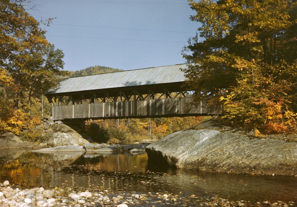 Miniature of Side View Of A Covered Bridge In Newry In Fall (Artists Bridge)