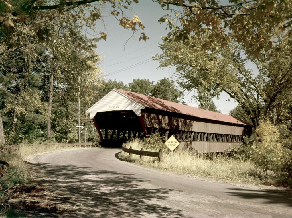 Miniature of Covered Bridge Near Conway, New Hampshire, Name On Bridge Passaconway