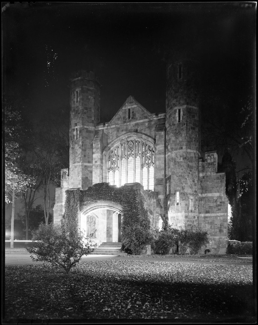 Miniature of Night Shot Of Building On Campus At Bates College