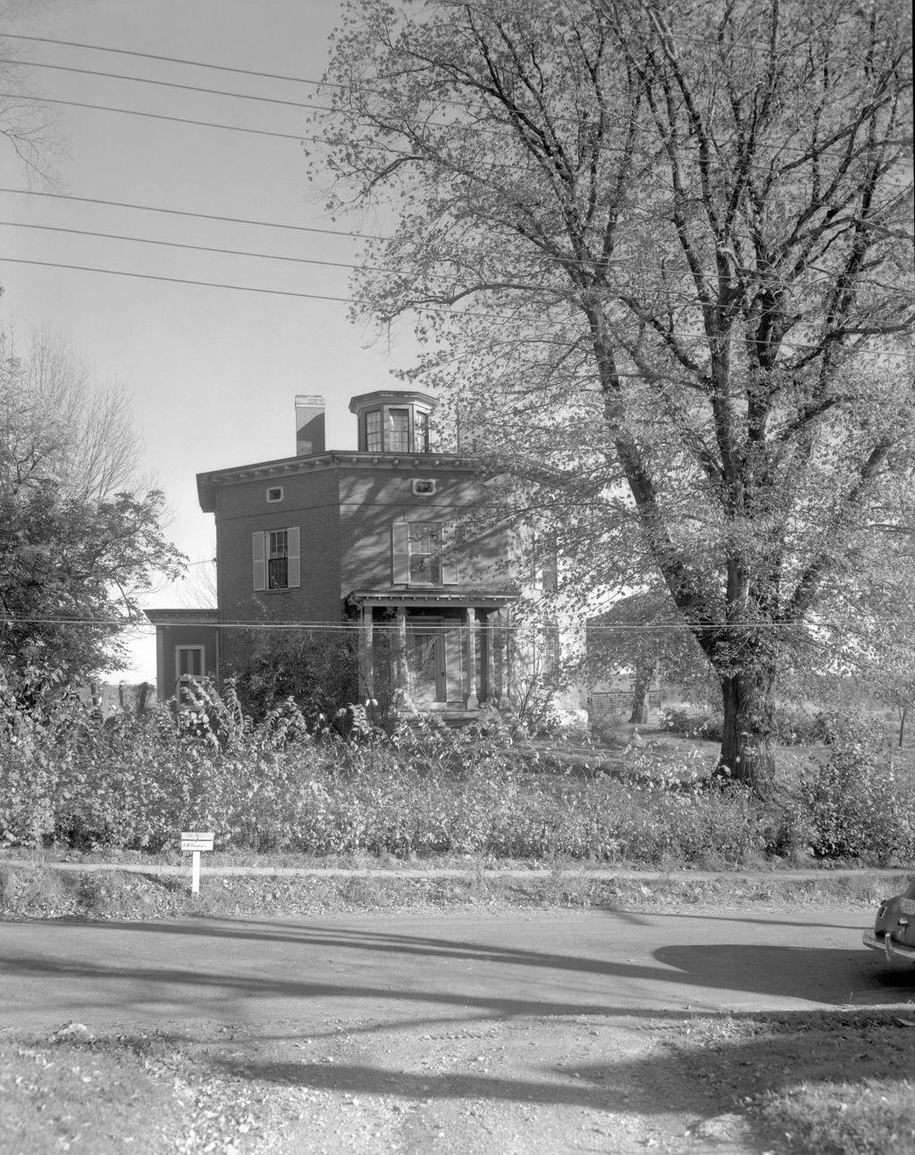 Miniature of Octagon Shaped House, Large Oak On Right In Wiscasset