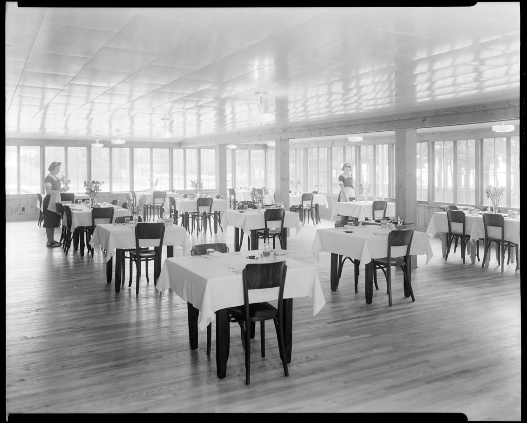 Miniature of Two Waitress Setting Tables In Dining Room At Goodwin's Cabins Main Lodge