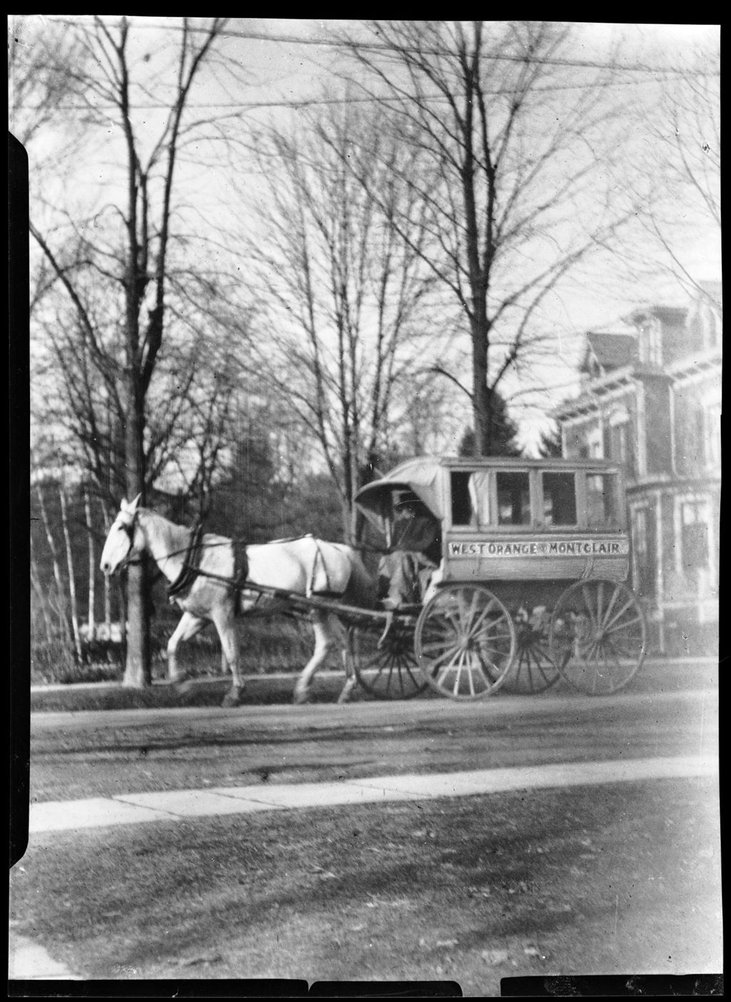 Miniature of Side View Of Car Going By, The West Orange/ Montclair Line Streetcar