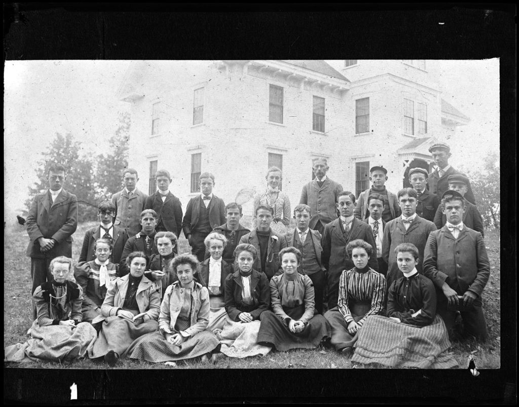 Miniature of Group Photo "young's Group" "Grammie", Thirty People Total Sitting Outside, House In Background In Parsonsfield