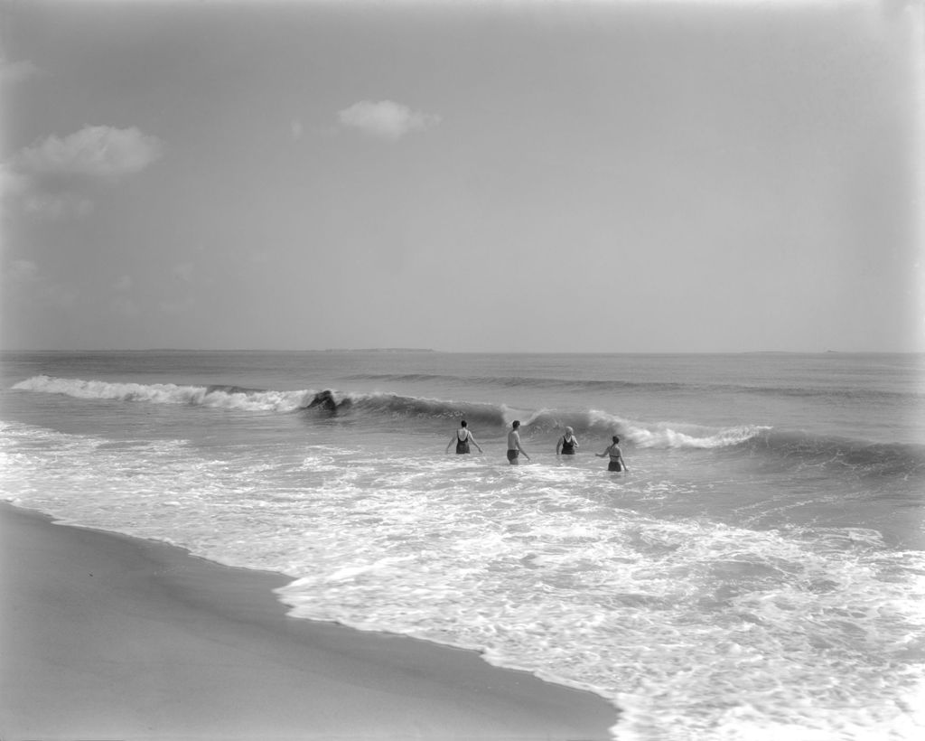 Miniature of People Standing In The Surf At Old Orchard Beach