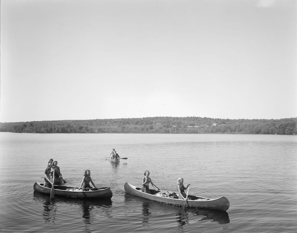 Miniature of Girls Paddling A Canoe