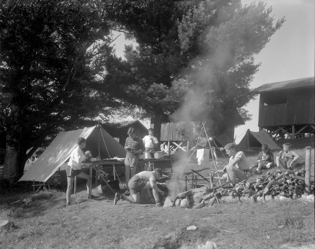 Miniature of Cooking By Campfire At Camp Wavus In Jefferson
