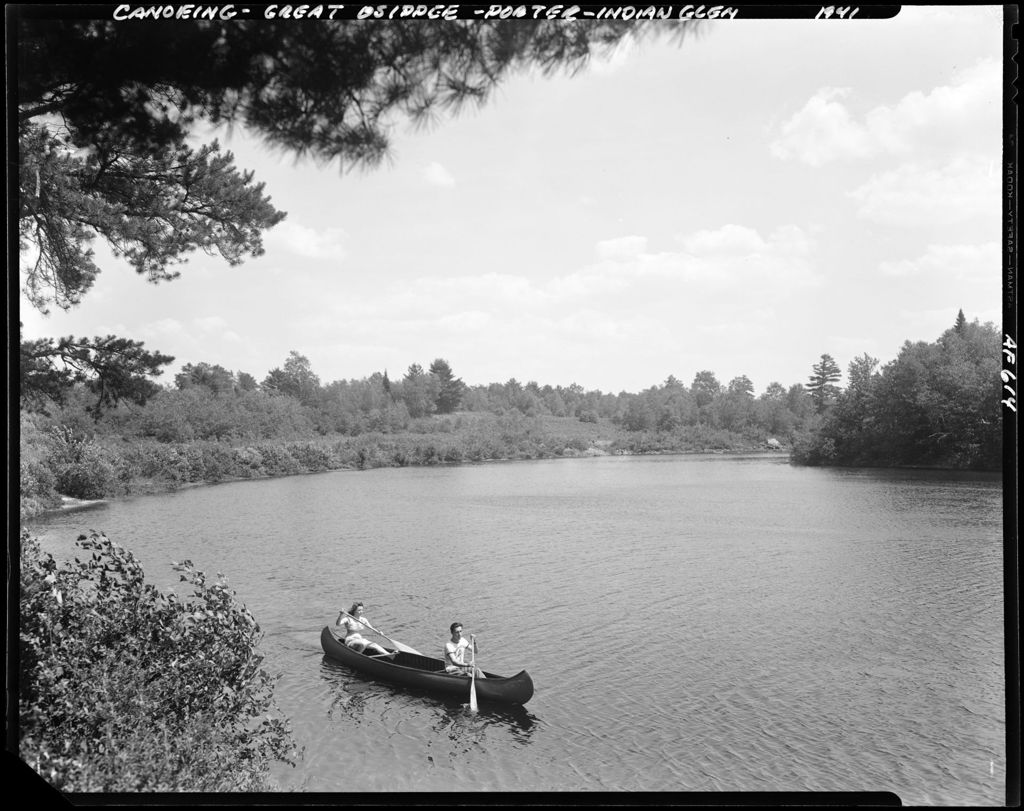 Miniature of A Couple Canoeing On Great Ossipee River--Porter--Indian Glen