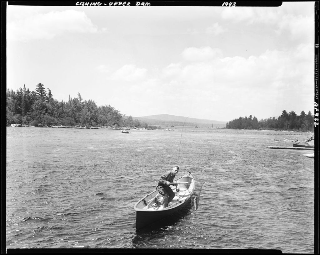 Miniature of Man In A Canoe Netting A Fish At Upper Dam