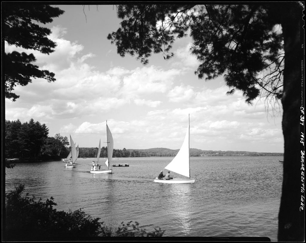 Miniature of Line Of Small Sailboats Under Way On Damariscotta Lake