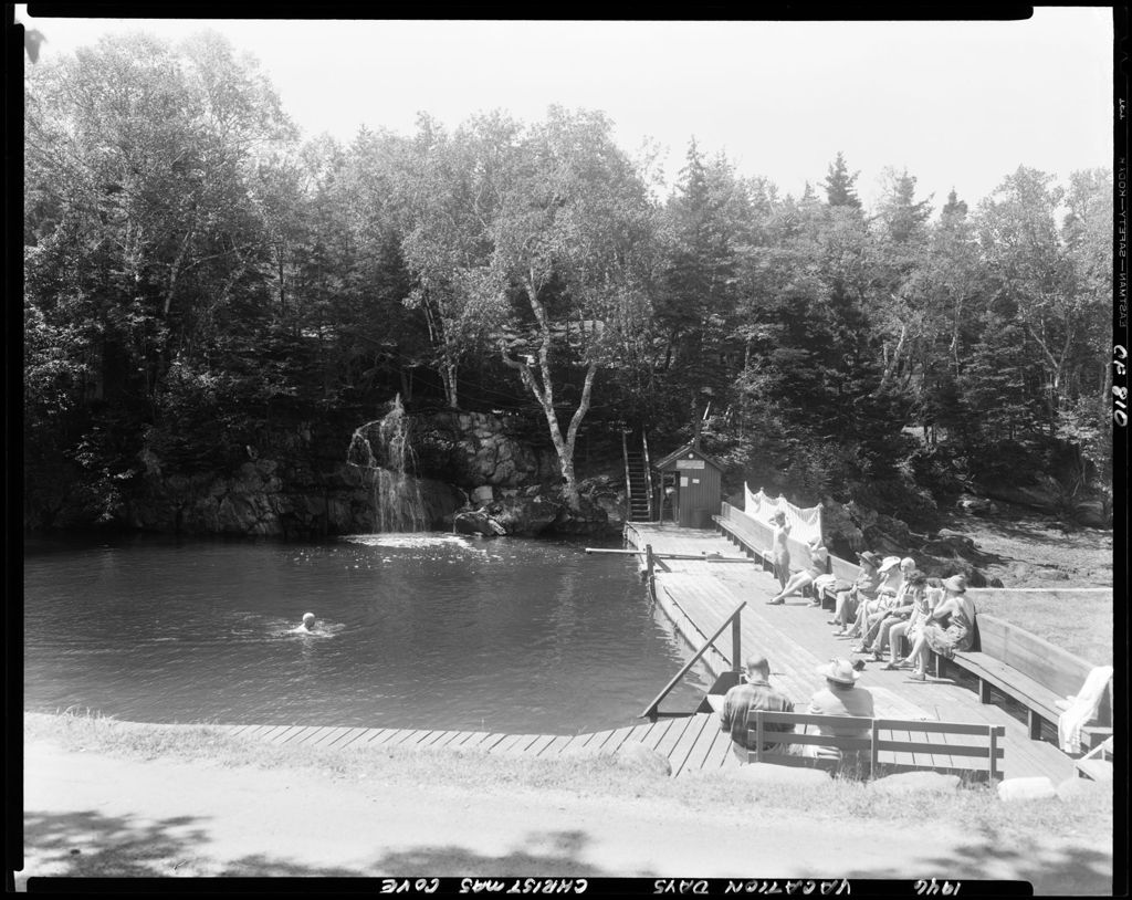 Miniature of People Sunbathing And Swimming At Christmas Cove