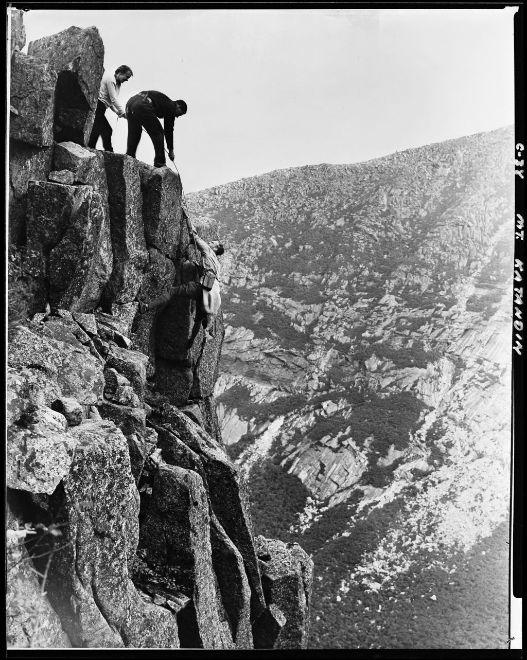 Miniature of Three Men Climbing Mount Katahdin