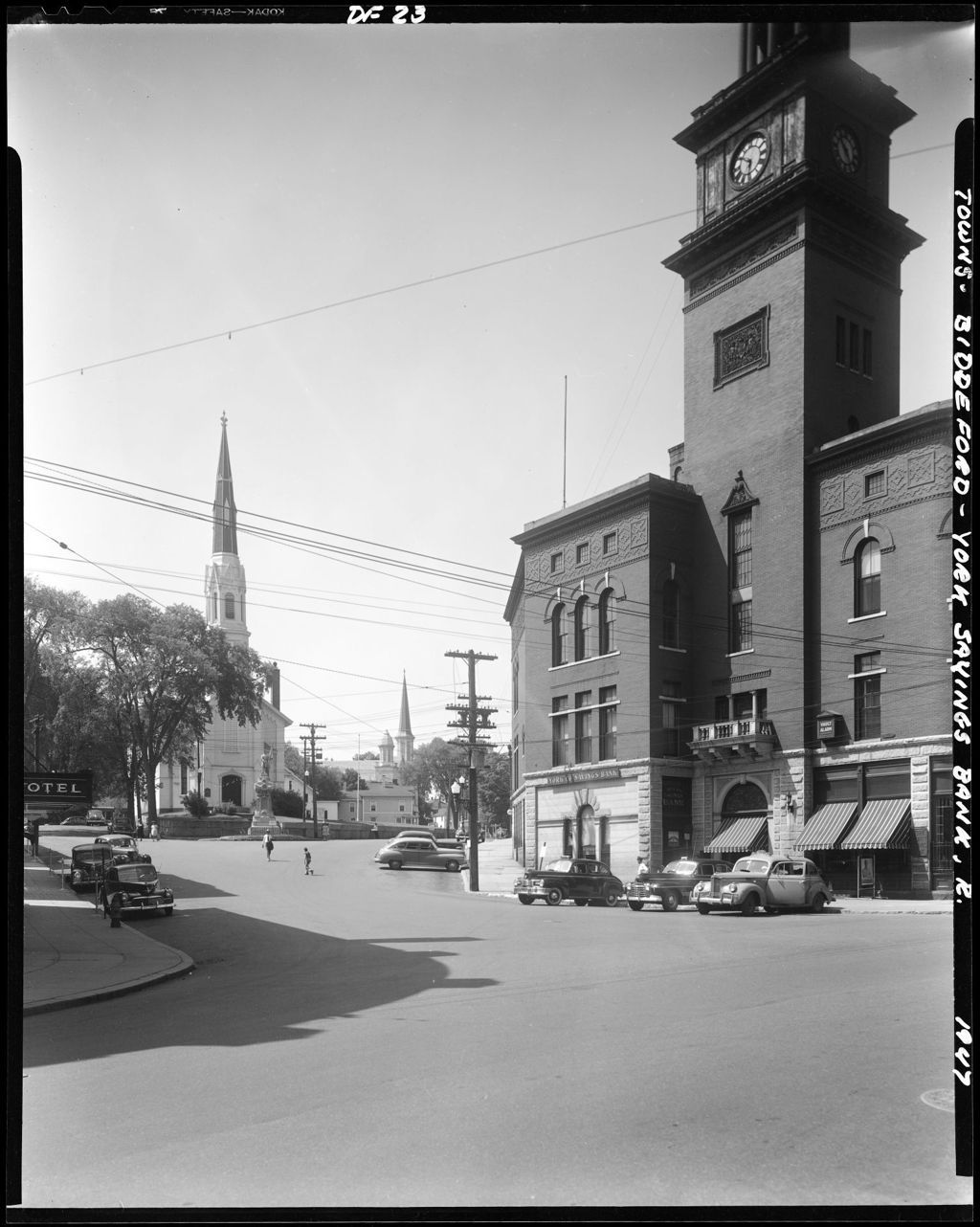 Miniature of Street Scene In Biddeford Showing Churches And Homes And York Savings Bank