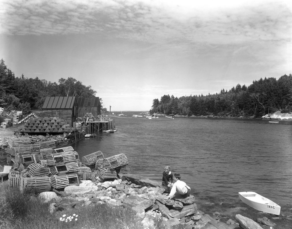 Miniature of Fisherman's Wharves Along The Shore In New Harbor