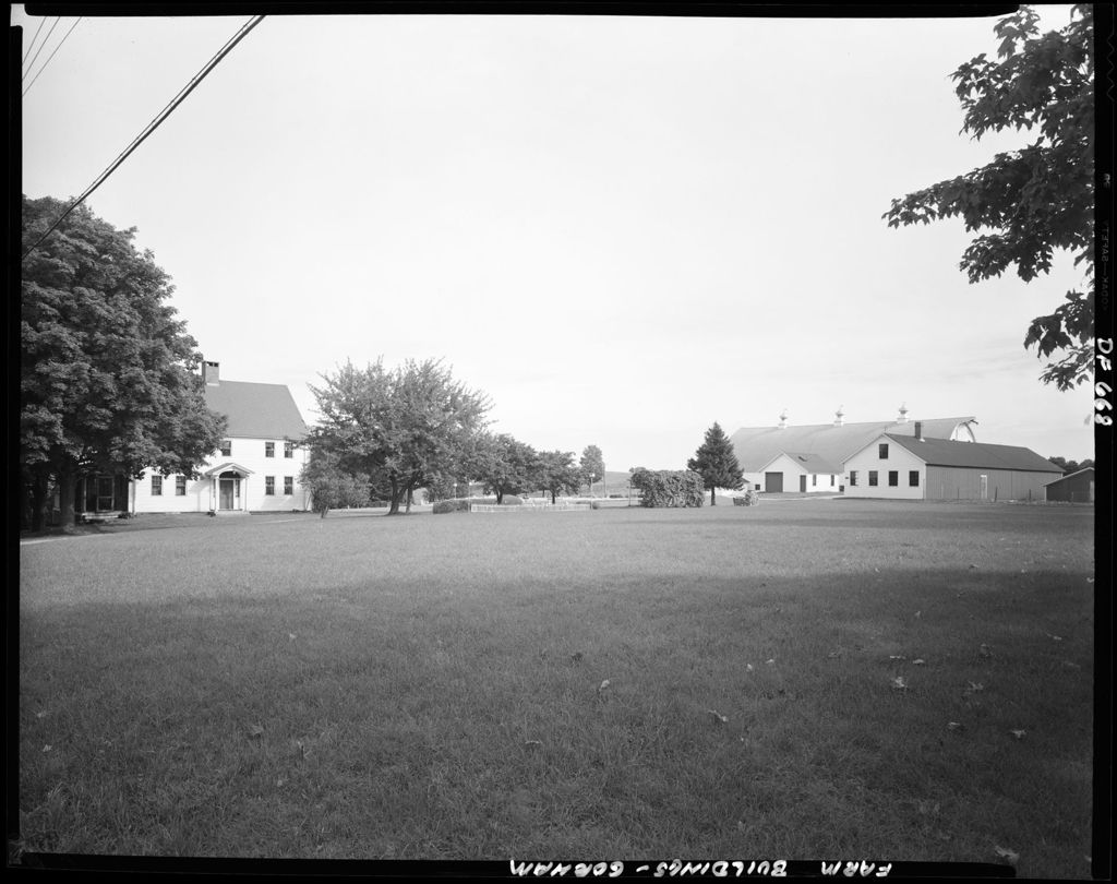 Miniature of Farm House On Left, Large Barn On Right At The Fort Hill Farm In Gorham