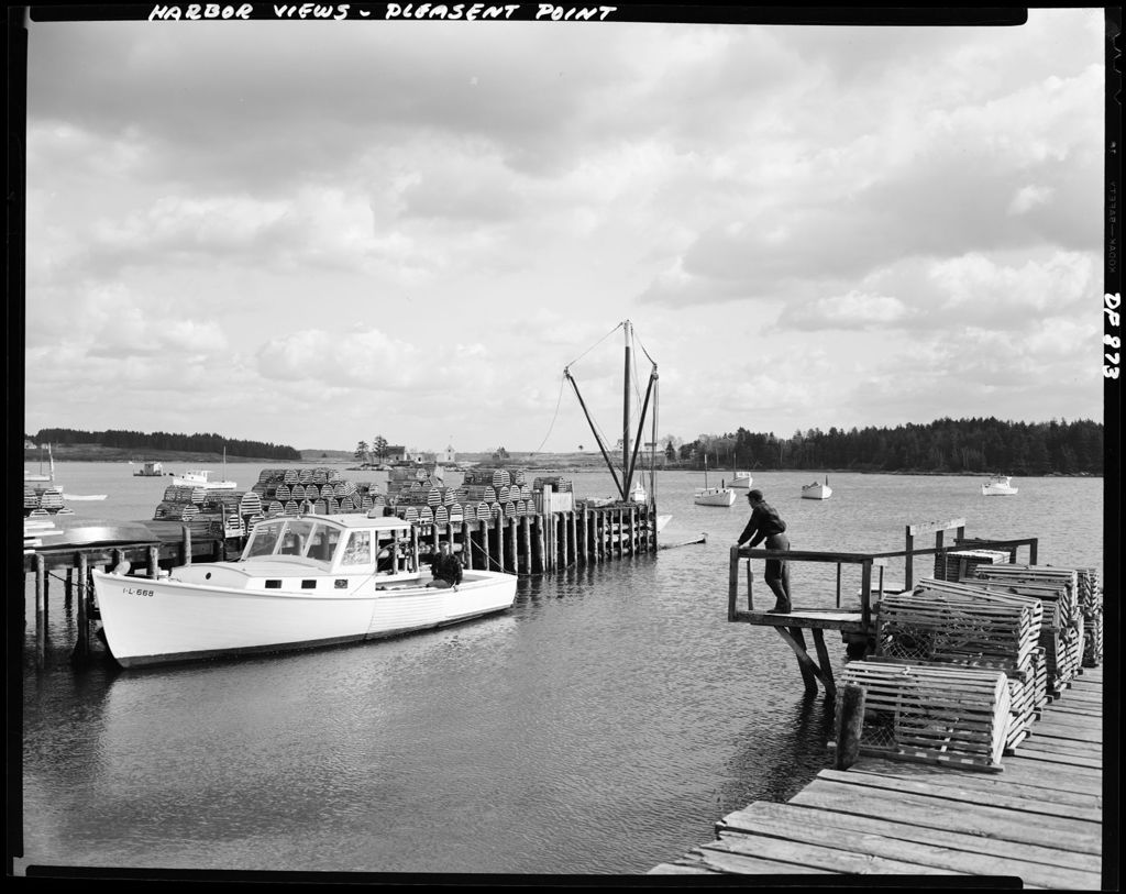 Miniature of Lobster Boat In At Dock In Pleasant Point Harbor