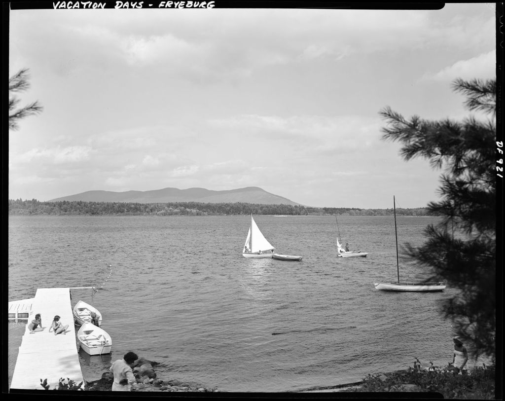 Miniature of Sailboats Out On A Lake In Fryeburg, Mountains In The Distance