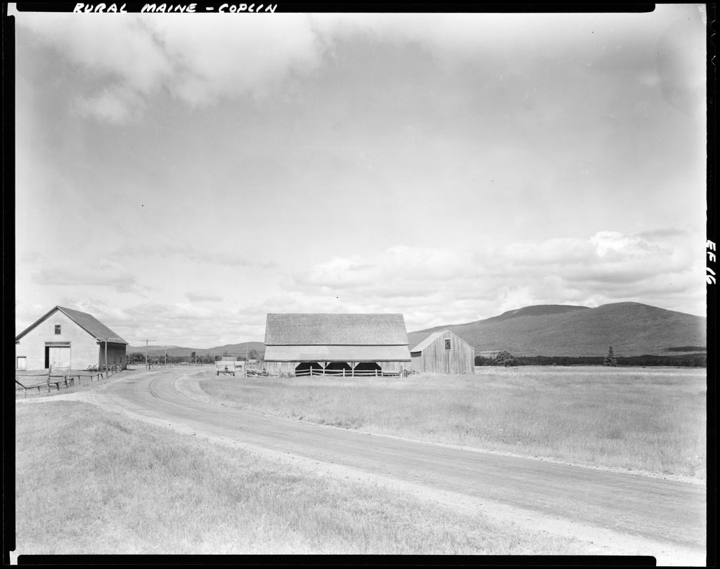 Miniature of Barns On A Country Road In Coplin, Mountains In Background