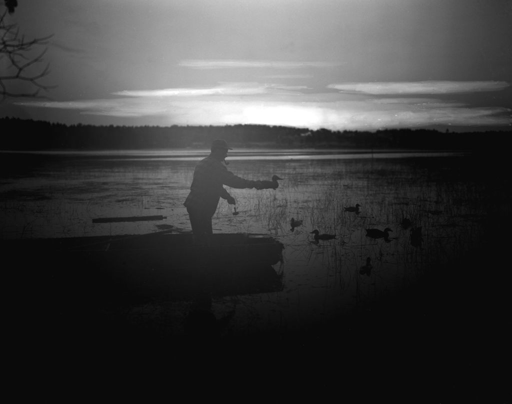 Miniature of Duck Hunter Setting Out Decoys At Sunrise At Merrymeeting Bay
