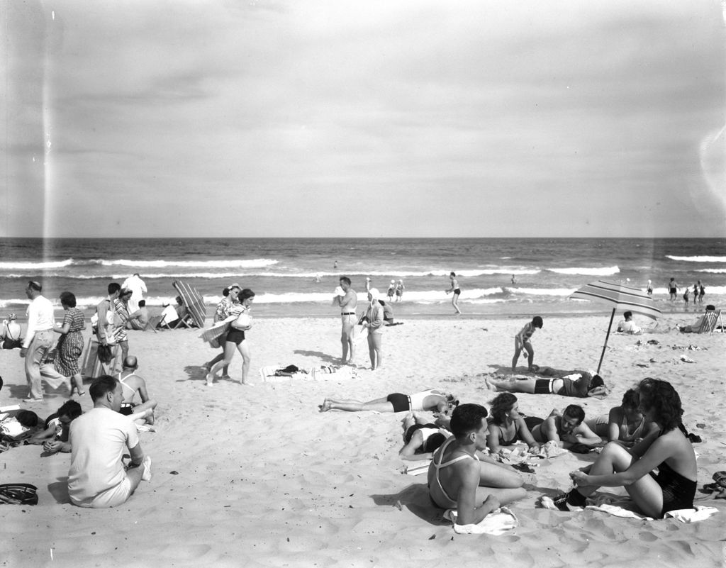 Miniature of Group Of People On The Beach At Ogunquit