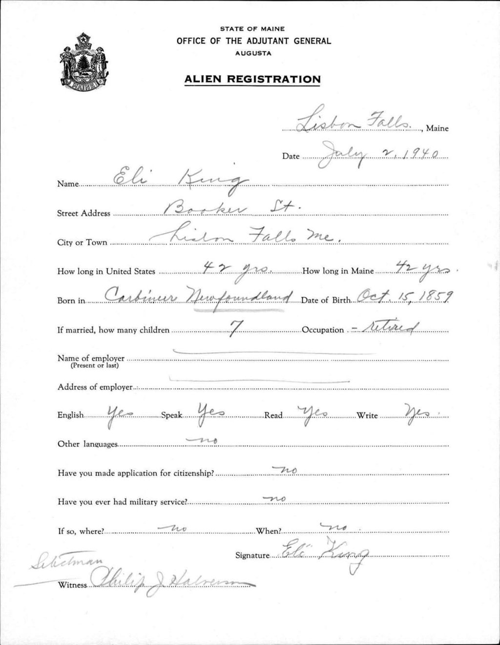 Miniature of Alien Registration- King, Eli (Lewiston, Androscoggin County)