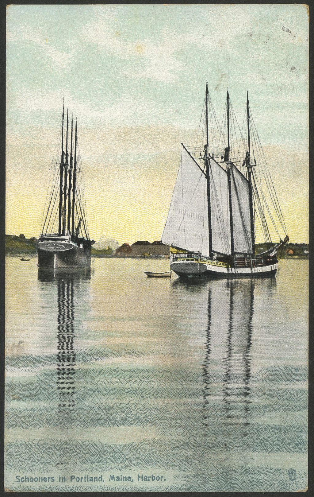 Miniature of Schooners in Portland Harbor, Portland, ME