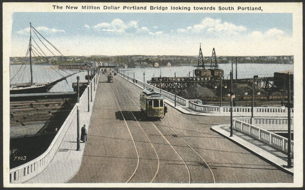Miniature of The New Million Dollar Portland Bridge Looking Towards South Portland, ME