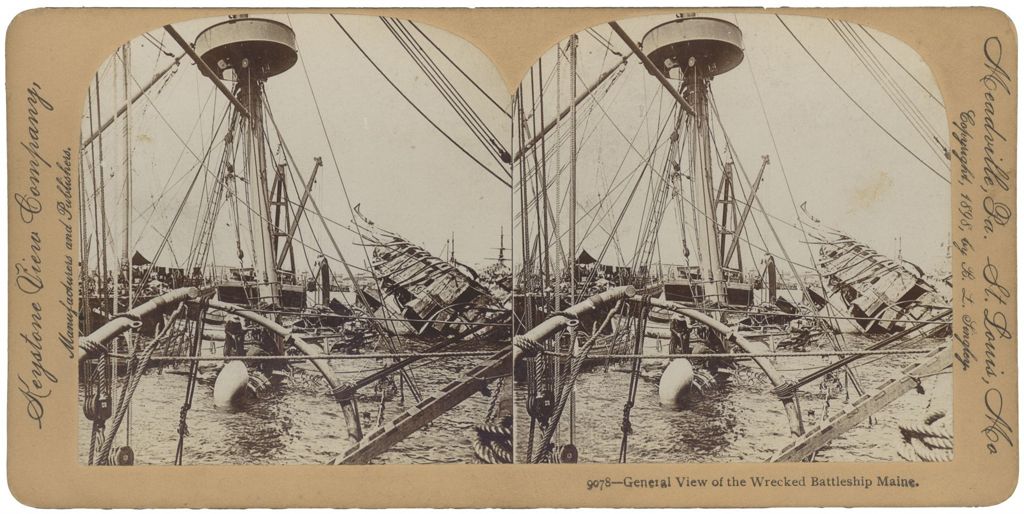 Miniature of General View of the Wrecked Battleship Maine, Havana Harbor