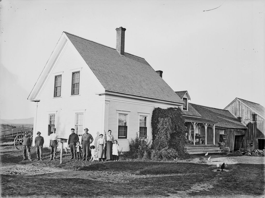 Miniature of Family posing outside their rural home with attached barn