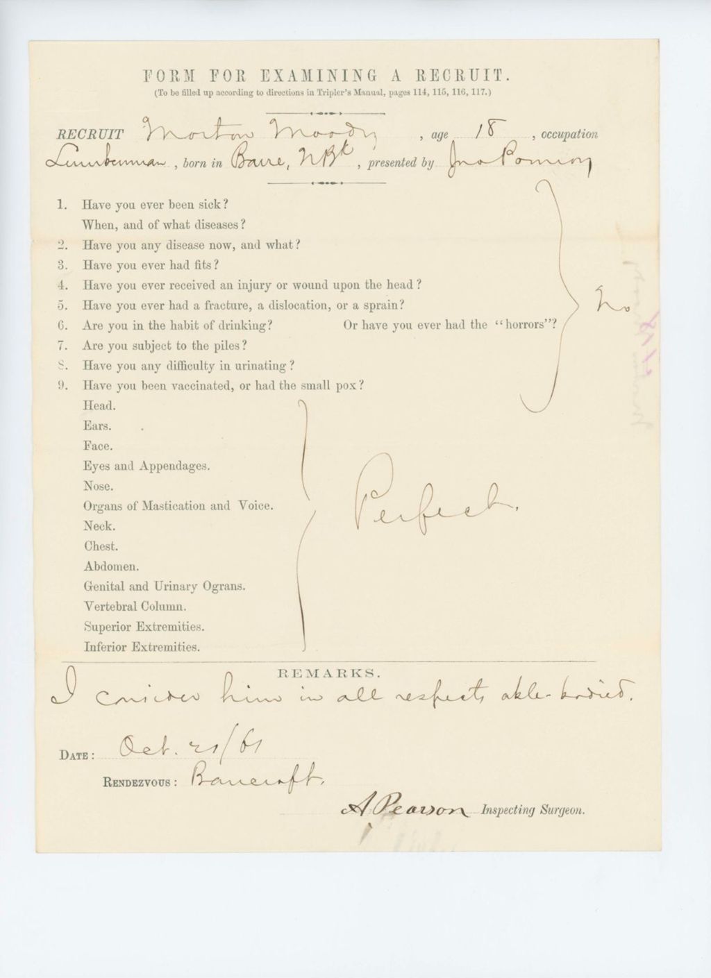 Miniature of Morton Moody Medical Examination