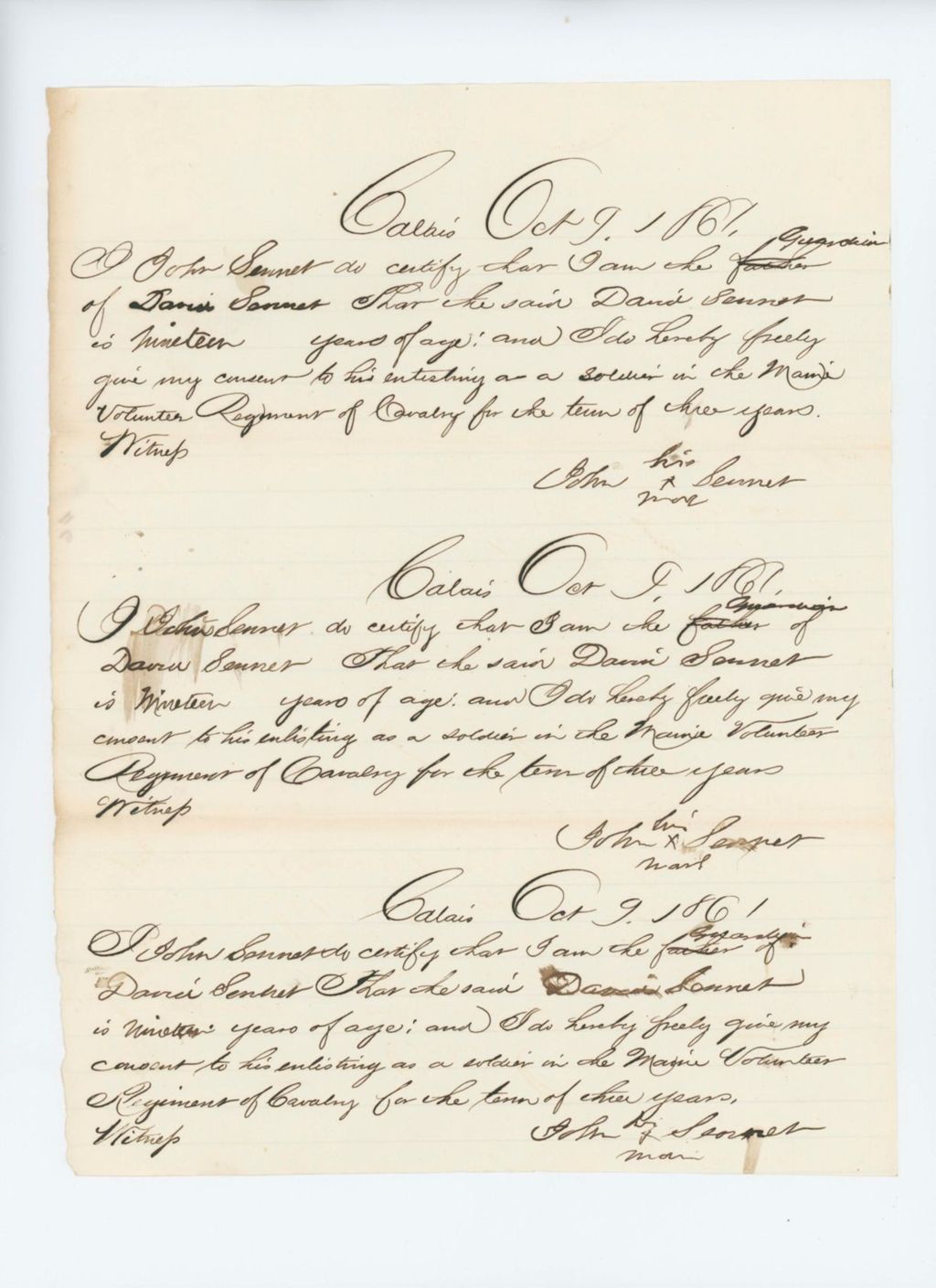 Miniature of David Senner Medical Examination