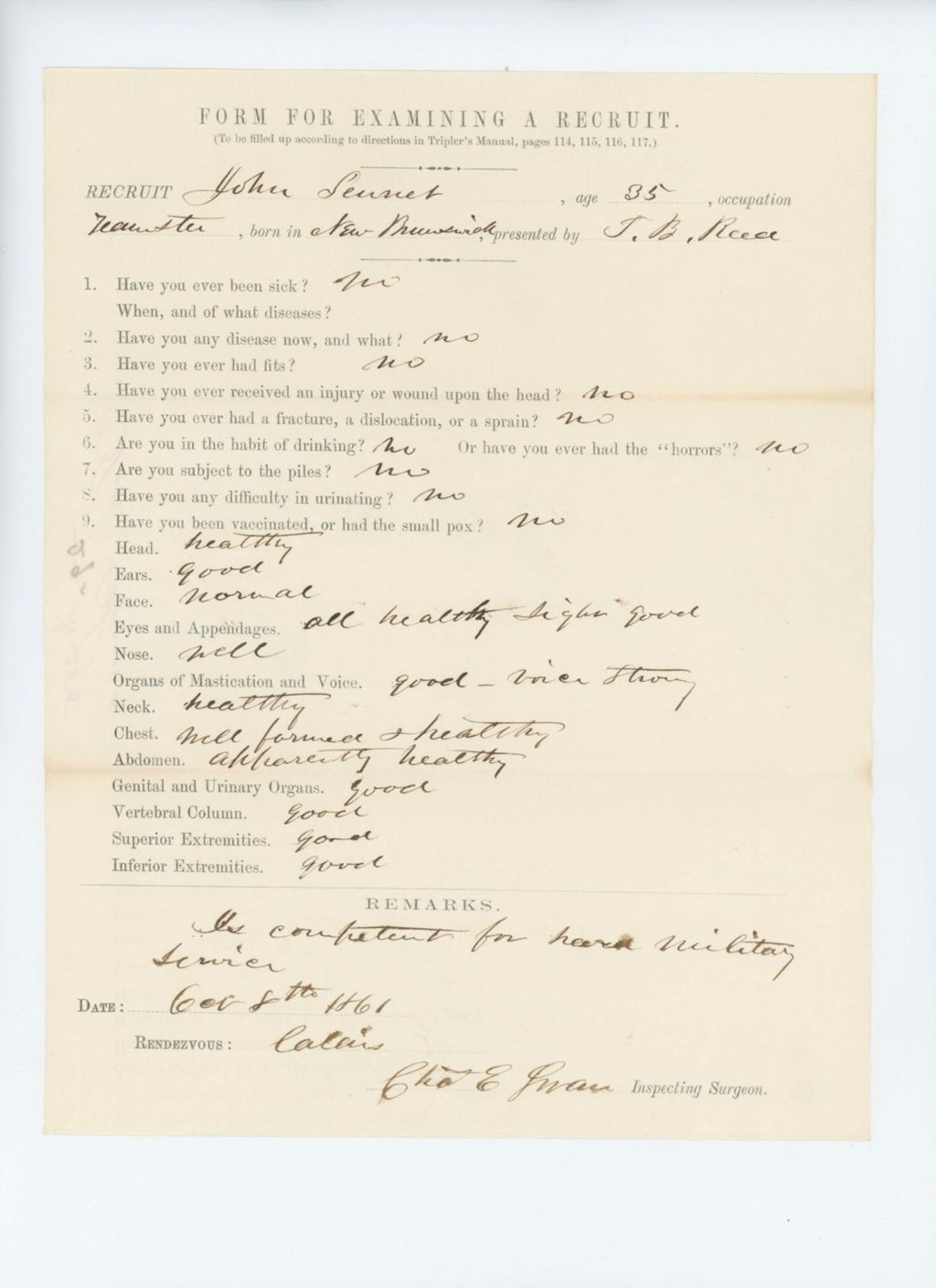 Miniature of John Seunet Medical Examination