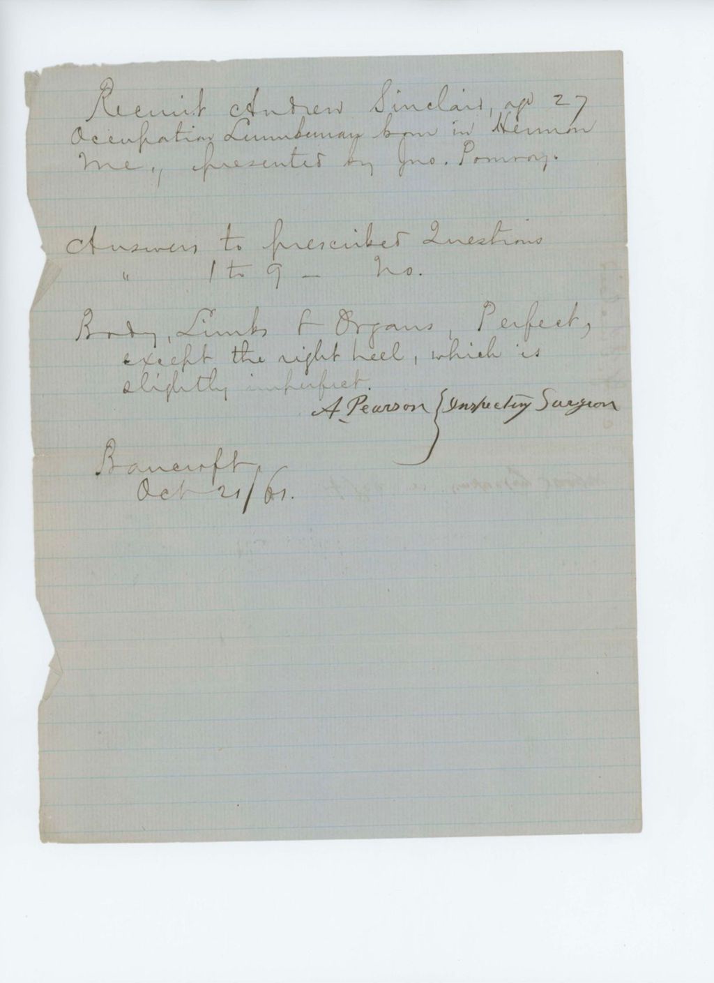 Miniature of Andrew Sinclair Medical Examination